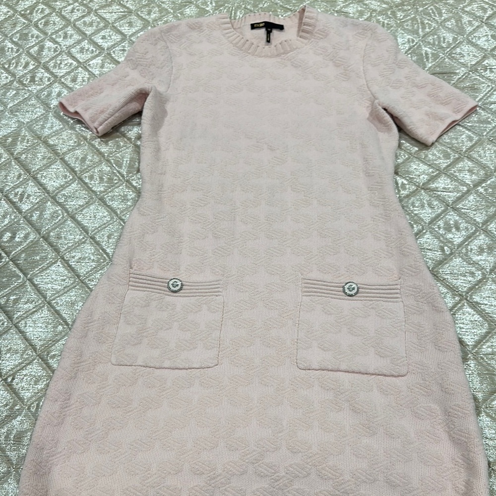 Maje Pink Knitted Dress